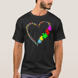 Autismus-Bewusstsein Liebesherz-Puzzleteil Männer T-Shirt