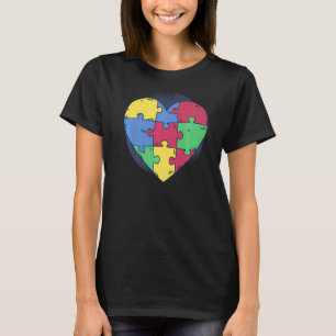 Autismus-Bewusstsein Liebesherz-Puzzleteil Stolz M T-Shirt