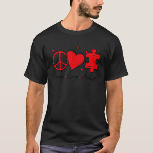 Autismus-Bewusstsein Lustig Frieden Liebe Puzzle K T-Shirt
