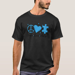 Autismus-Bewusstsein Lustig Frieden Liebe Puzzle K T-Shirt