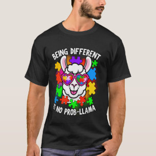 Autismus-Bewusstsein Lustiger Lama Autismus-Unters T-Shirt