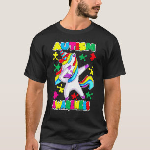 Autismus-Bewusstsein Lustiges Dabbing-Einhorn-Puzz T-Shirt