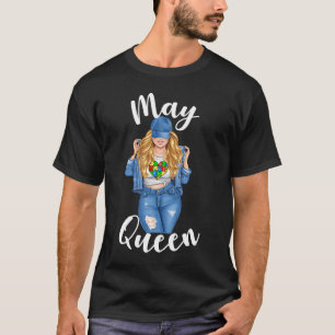 Autismus Bewusstsein Mai Königin Blonde Autismus M T-Shirt