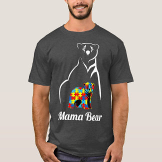 Autismus Bewusstsein Mama Bären Mama Unterstützung T-Shirt