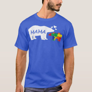 Autismus Bewusstsein Mama Bear Puzzle Piece Autist T-Shirt