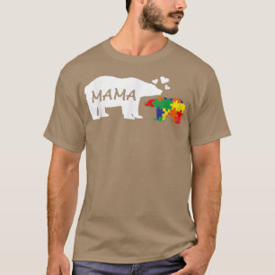 Autismus Bewusstsein Mama Bear Puzzle Piece Autist T-Shirt