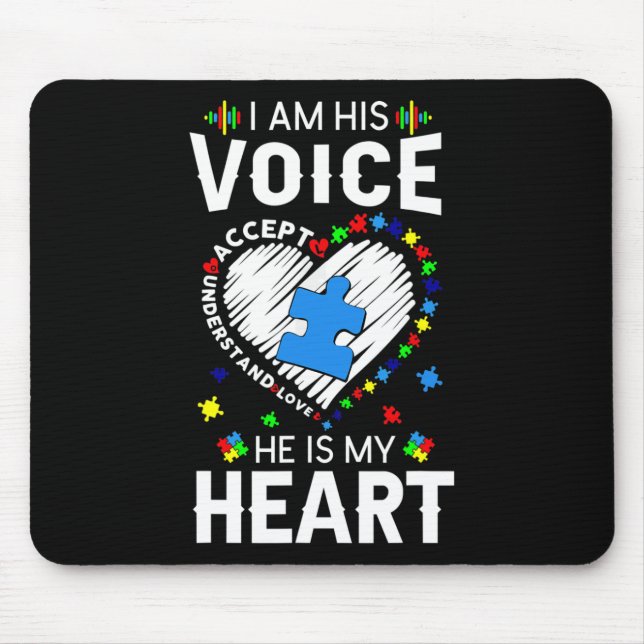 Autismus Bewusstsein Mama Ich bin seine Stimme, er Mousepad (Vorne)