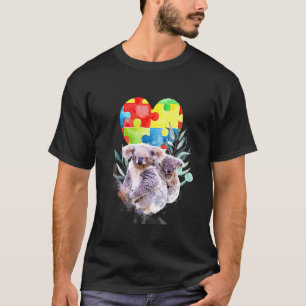 Autismus-Bewusstsein-Mama-Koala-Bär mit Baby-Puzzl T-Shirt