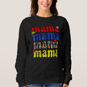 Autismus Bewusstsein Mama Vintag Puzzle Piece Auti Sweatshirt