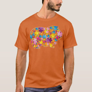 Autismus-Bewusstsein Meerschweinchen Tiere Puzzle T-Shirt