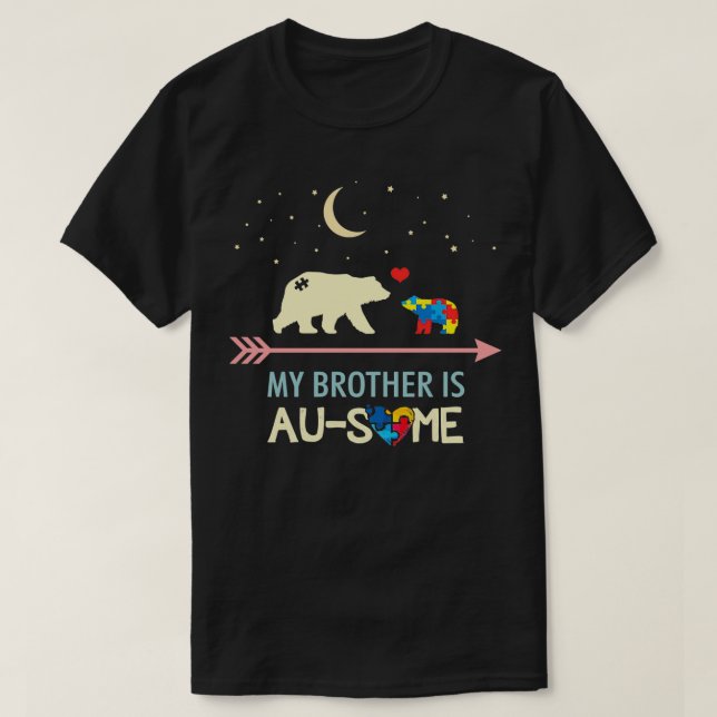 Autismus Bewusstsein Mein Bruder ist AUSOME Pullov T-Shirt (Design vorne)