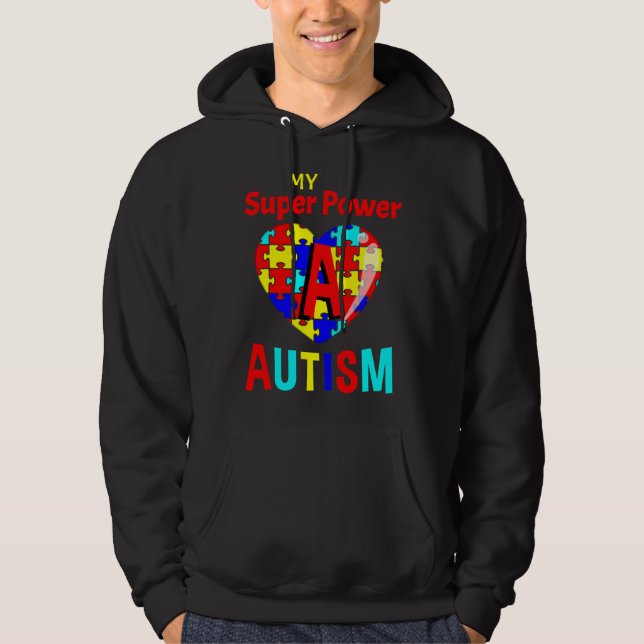 Autismus Bewusstsein mein Super-Power Autismus Hoodie (Vorderseite)