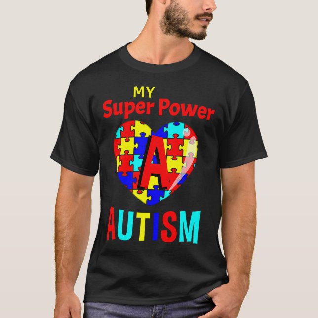 Autismus Bewusstsein mein Super-Power Autismus T-Shirt (Vorderseite)
