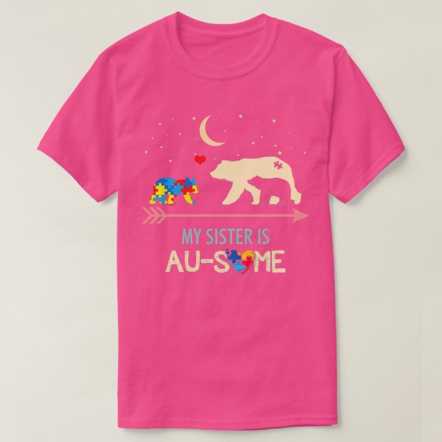 Autismus Bewusstsein Meine Schwester ist AUSOME T-Shirt (Design vorne)