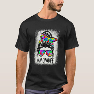 Autismus-Bewusstsein MomLife Unordentlicher Dutt P T-Shirt
