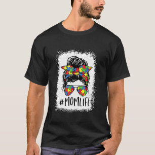 Autismus-Bewusstsein Momlife Unordentlicher Knoten T-Shirt