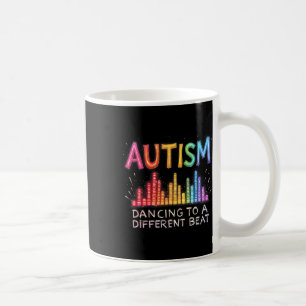 Autismus Bewusstsein Monat Autismus tanzt zu einem Kaffeetasse