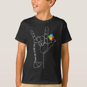Autismus Bewusstsein Monat braucht keine Worte Asl T-Shirt