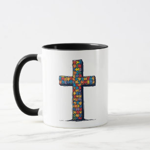 Autismus Bewusstsein Monat Christliche Religion Je Tasse