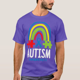 Autismus Bewusstsein Monat Regenbogen Puzzleteile T-Shirt