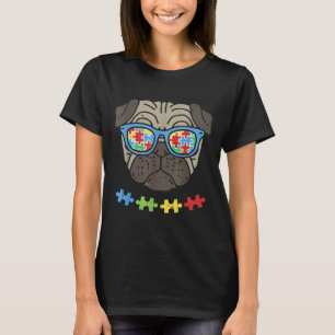 Autismus-Bewusstsein-Mops-Puzzle-Sonnenbrille 499 T-Shirt