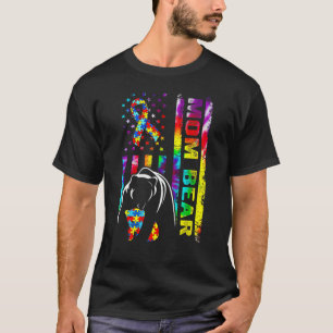 Autismus-Bewusstsein-Mutter-Bär Autist Flagge der T-Shirt