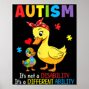 Autismus-Bewusstsein Mutter Ente Unterschiedliche  Poster