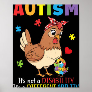 Autismus-Bewusstsein Mutter Huhn Andersfähigkeit Poster