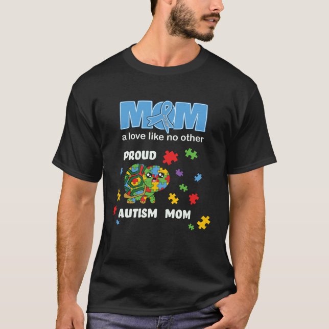 Autismus-Bewusstsein Mutter Mutterliebe Stolz Auti T-Shirt (Vorderseite)