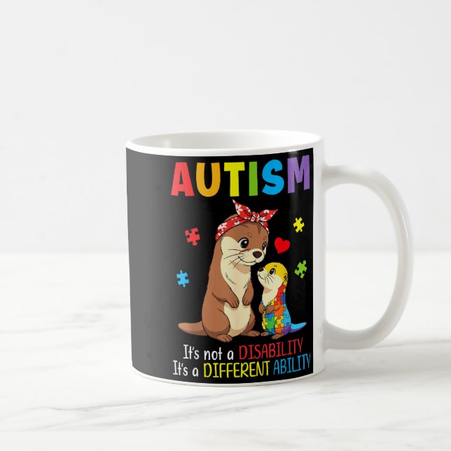 Autismus-Bewusstsein Mutter Otter Unterschiedliche Kaffeetasse (Rechts)