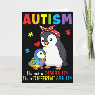 Autismus-Bewusstsein Mutter Pinguin Unterschiedlic Karte