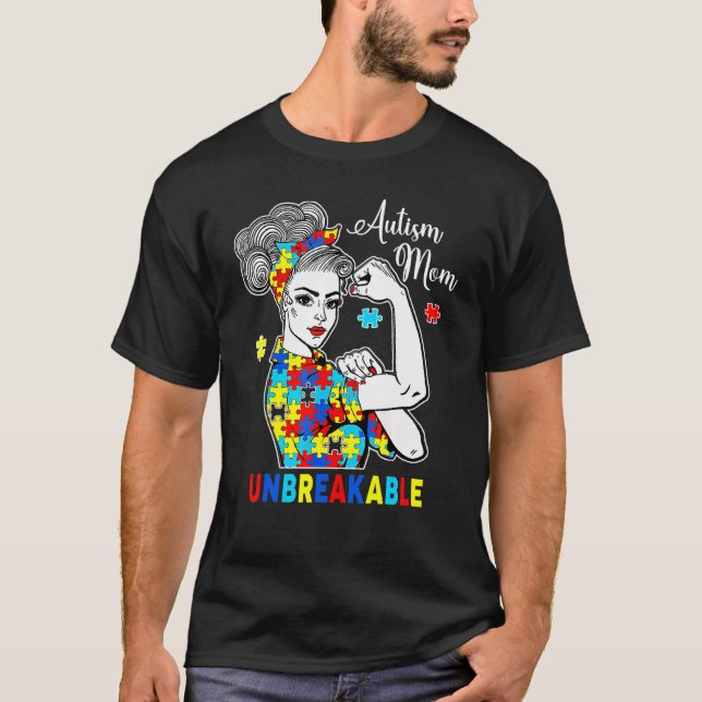 Autismus-Bewusstsein-Mutter Unzerbrechliches Puzzl T-Shirt (Vorderseite)