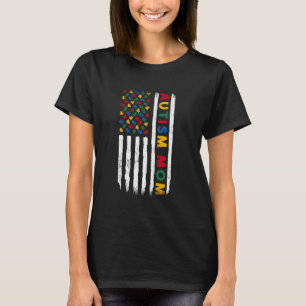 Autismus-Bewusstsein Mutter Vater USA-Flagge Autis T-Shirt