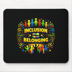 Autismus-Bewusstsein neurodivergente Inklusion bed Mousepad