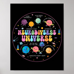 Autismus-Bewusstsein neurodiverses Universum IEP Poster