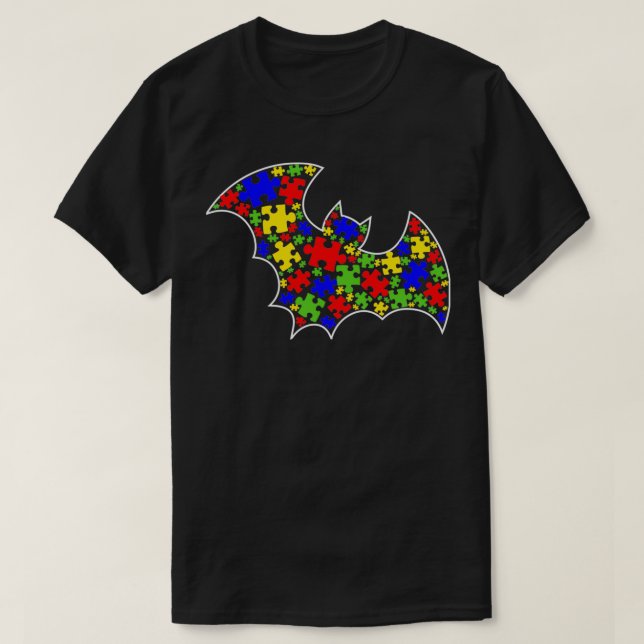 Autismus Bewusstsein Niedlich Bat Puzzle Piece Lov T-Shirt (Design vorne)