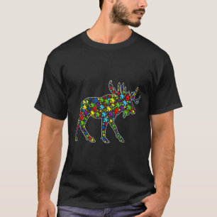 Autismus Bewusstsein Niedlich Elch Puzzle Piece Ti T-Shirt