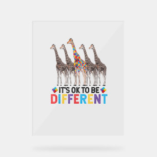 Autismus Bewusstsein Niedlich Giraffe Tier Es ist  Acrylschild