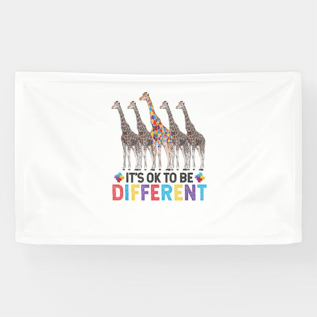 Autismus Bewusstsein Niedlich Giraffe Tier Es ist  Banner (Horizontal)