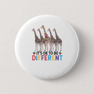 Autismus Bewusstsein Niedlich Giraffe Tier Es ist Button