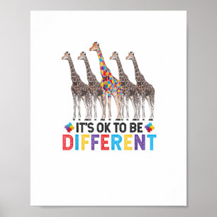 Autismus Bewusstsein Niedlich Giraffe Tier Es ist  Poster