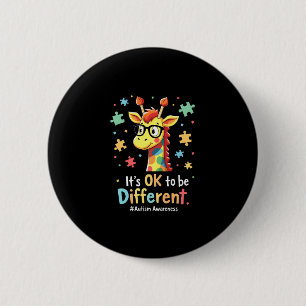 Autismus Bewusstsein Niedlich Giraffe Tier sein Ok Button