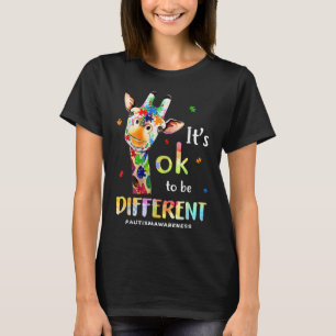 Autismus Bewusstsein Niedlich Giraffe Tier sein Ok T-Shirt