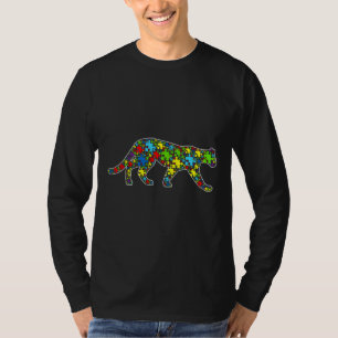 Autismus Bewusstsein Niedlich Panther Puzzle Piece T-Shirt