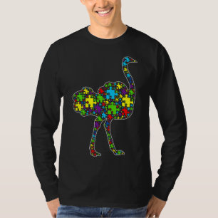 Autismus Bewusstsein Niedlich Straußenpuzzle Piece T-Shirt