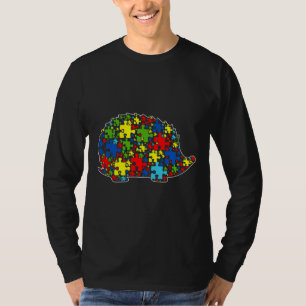 Autismus Bewusstsein Niedlicher Igel Puzzle Piece T-Shirt