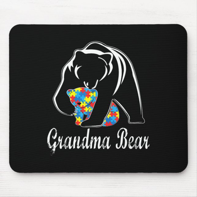 Autismus Bewusstsein Oma Bären Unterstützung Autis Mousepad (Vorne)