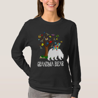 Autismus Bewusstsein Oma Bären Unterstützung Autis T-Shirt