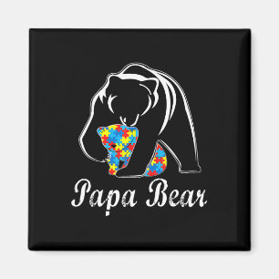Autismus-Bewusstsein Papa Bär Unterstützt Autistis Magnet