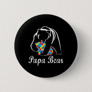 Autismus Bewusstsein Papa Bär Unterstützung Autist Button